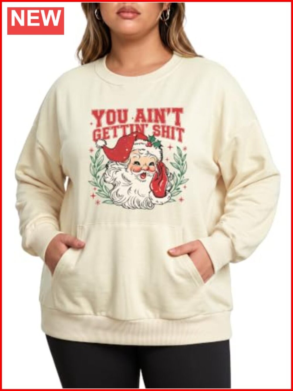 Women's Christmas Graphic Crew Neck Sweatshirt Long Sleeve Plus Size Pullover